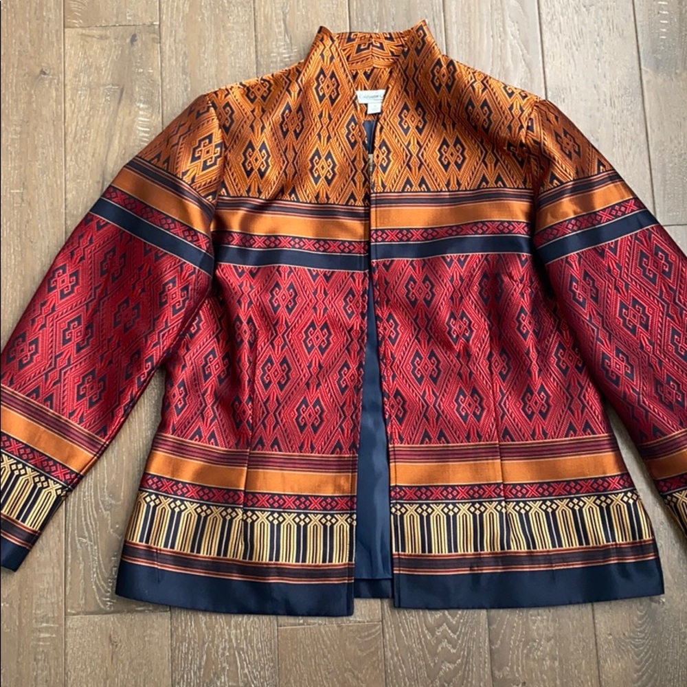 Coldwater Creek Navajo Stripe Jacket Size 16